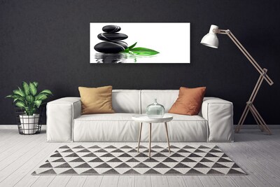 Quadro em tela Pedras Folhas Água Arte
