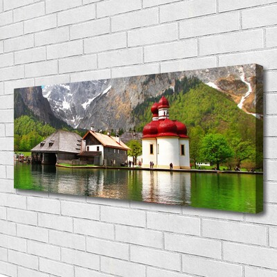 Quadro canvas Paisagem de casa na árvore na montanha