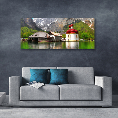 Quadro canvas Paisagem de casa na árvore na montanha