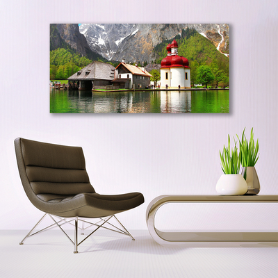 Quadro canvas Paisagem de casa na árvore na montanha