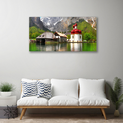 Quadro canvas Paisagem de casa na árvore na montanha