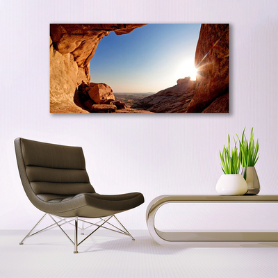 Quadro em tela Paisagem do Sol Rochoso