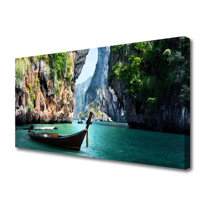 Quadro em tela Paisagem de Boat Lake Rocks