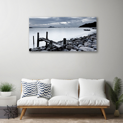 Quadro em tela Paisagem de Pedras de Praia