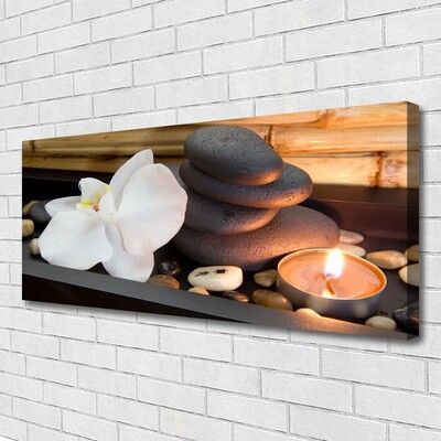 Quadro em tela Velas Spa Orquídea