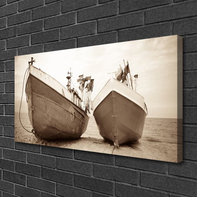 Quadro em tela Paisagem aquática de barcos