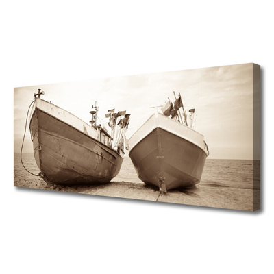 Quadro em tela Paisagem aquática de barcos