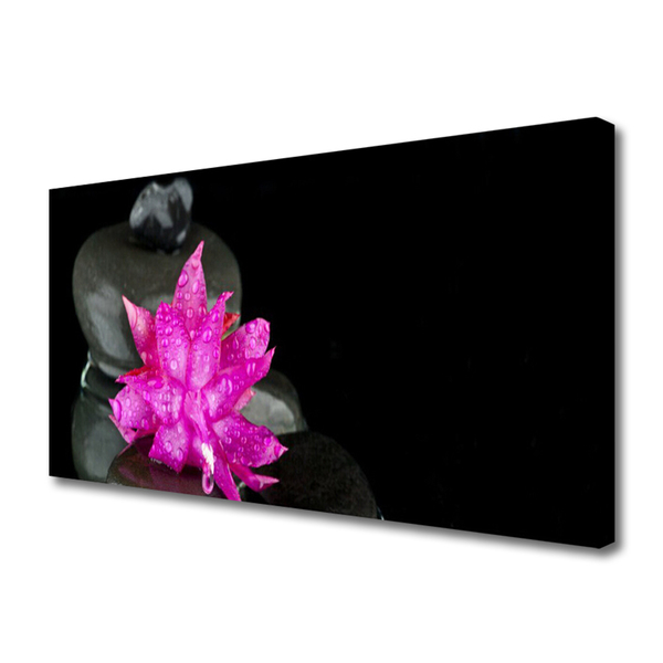 Quadro em tela Pedras de flores pretas