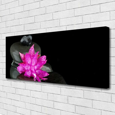 Quadro em tela Pedras de flores pretas