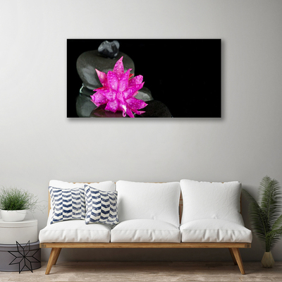 Quadro em tela Pedras de flores pretas