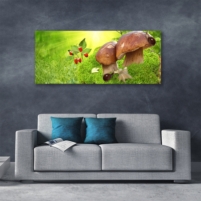 Quadro em tela Cogumelos Frutas Morangos