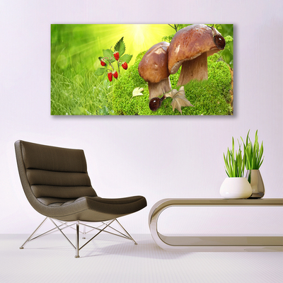 Quadro em tela Cogumelos Frutas Morangos