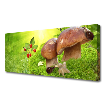 Quadro em tela Cogumelos Frutas Morangos