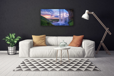 Quadro em tela Paisagem de Cachoeira Água