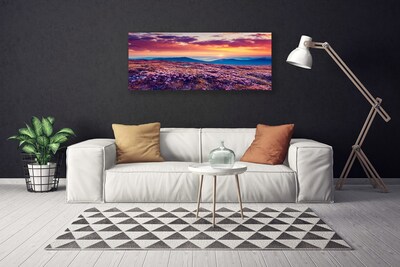 Quadro canvas Prado Montanha Flores Natureza