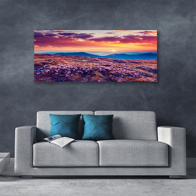 Quadro canvas Prado Montanha Flores Natureza