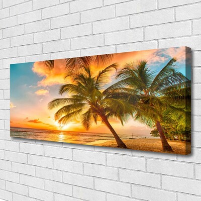 Quadro em tela Paisagem do mar com palmeiras