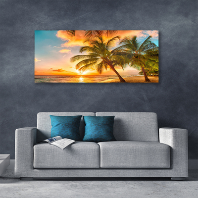 Quadro em tela Paisagem do mar com palmeiras
