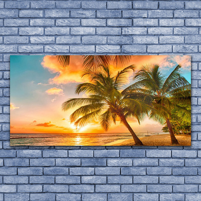 Quadro em tela Paisagem do mar com palmeiras