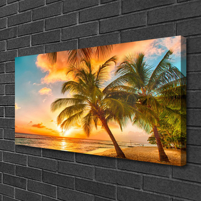 Quadro em tela Paisagem do mar com palmeiras