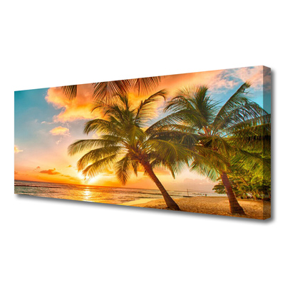 Quadro em tela Paisagem do mar com palmeiras