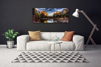 Quadro canvas Montanha Floresta Lago Natureza