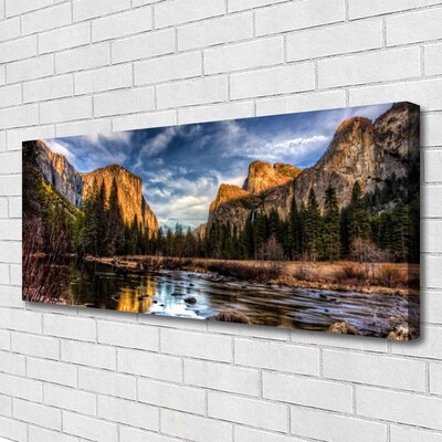 Quadro canvas Montanha Floresta Lago Natureza