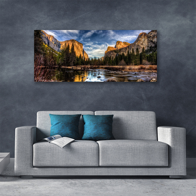 Quadro canvas Montanha Floresta Lago Natureza