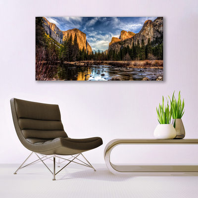 Quadro canvas Montanha Floresta Lago Natureza