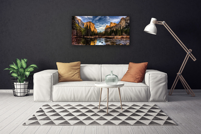 Quadro canvas Montanha Floresta Lago Natureza