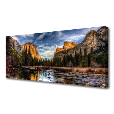 Quadro canvas Montanha Floresta Lago Natureza