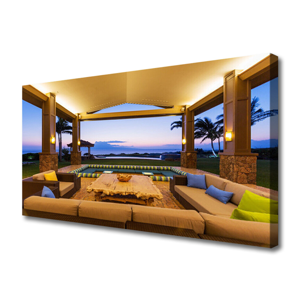 Quadro canvas Palmeiras no Pátio do Jardim na Parede