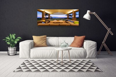 Quadro canvas Palmeiras no Pátio do Jardim na Parede