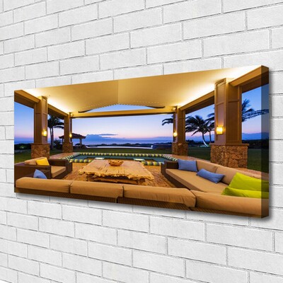 Quadro canvas Palmeiras no Pátio do Jardim na Parede