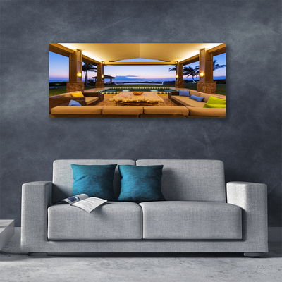 Quadro canvas Palmeiras no Pátio do Jardim na Parede