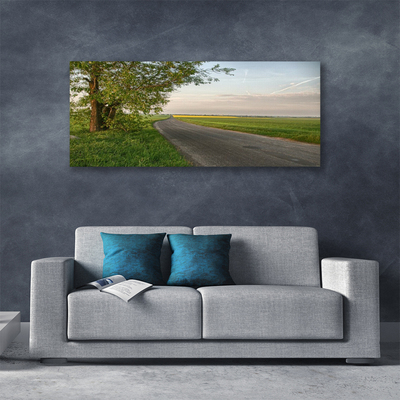 Quadro em tela Estrada Árvore Grama Paisagem