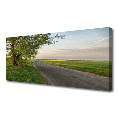 Quadro em tela Estrada Árvore Grama Paisagem