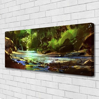 Quadro canvas Pedras do Lago da Floresta Natureza
