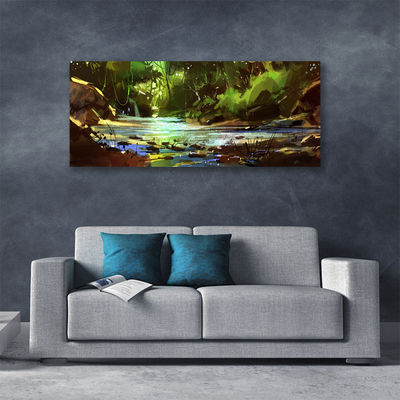 Quadro canvas Pedras do Lago da Floresta Natureza