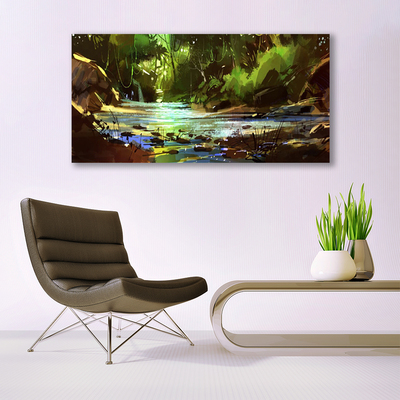 Quadro canvas Pedras do Lago da Floresta Natureza