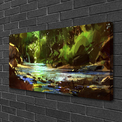 Quadro canvas Pedras do Lago da Floresta Natureza