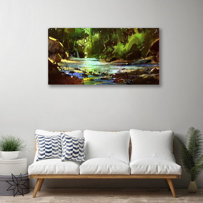 Quadro canvas Pedras do Lago da Floresta Natureza
