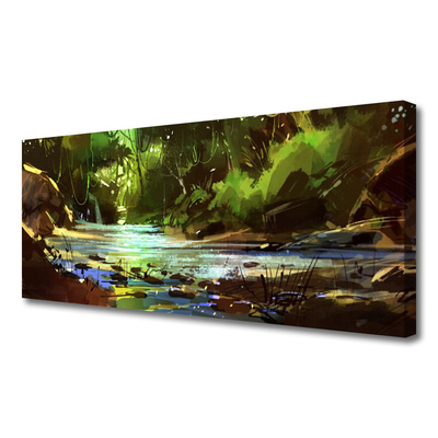Quadro canvas Pedras do Lago da Floresta Natureza