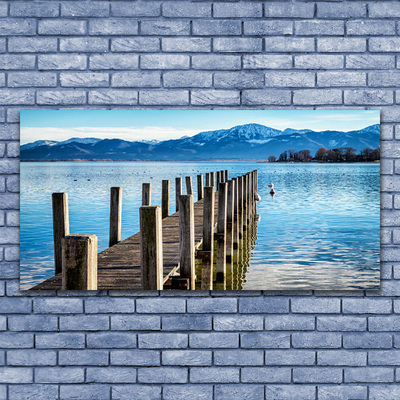 Quadro canvas Arquitetura da Ponte Mar Montanhas