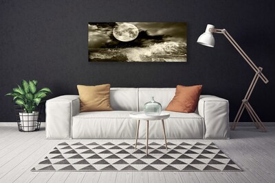 Quadro em tela Paisagem noturna da lua