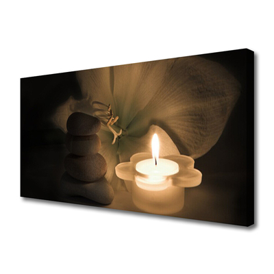 Quadro em tela Vela Spa Stones