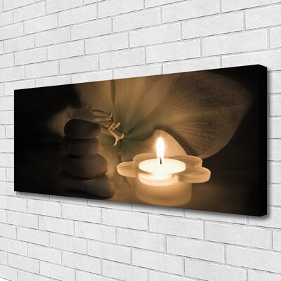 Quadro em tela Vela Spa Stones