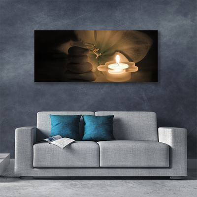 Quadro em tela Vela Spa Stones