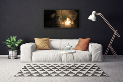 Quadro em tela Vela Spa Stones
