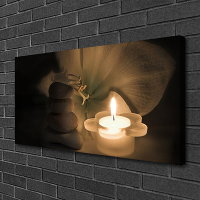 Quadro em tela Vela Spa Stones